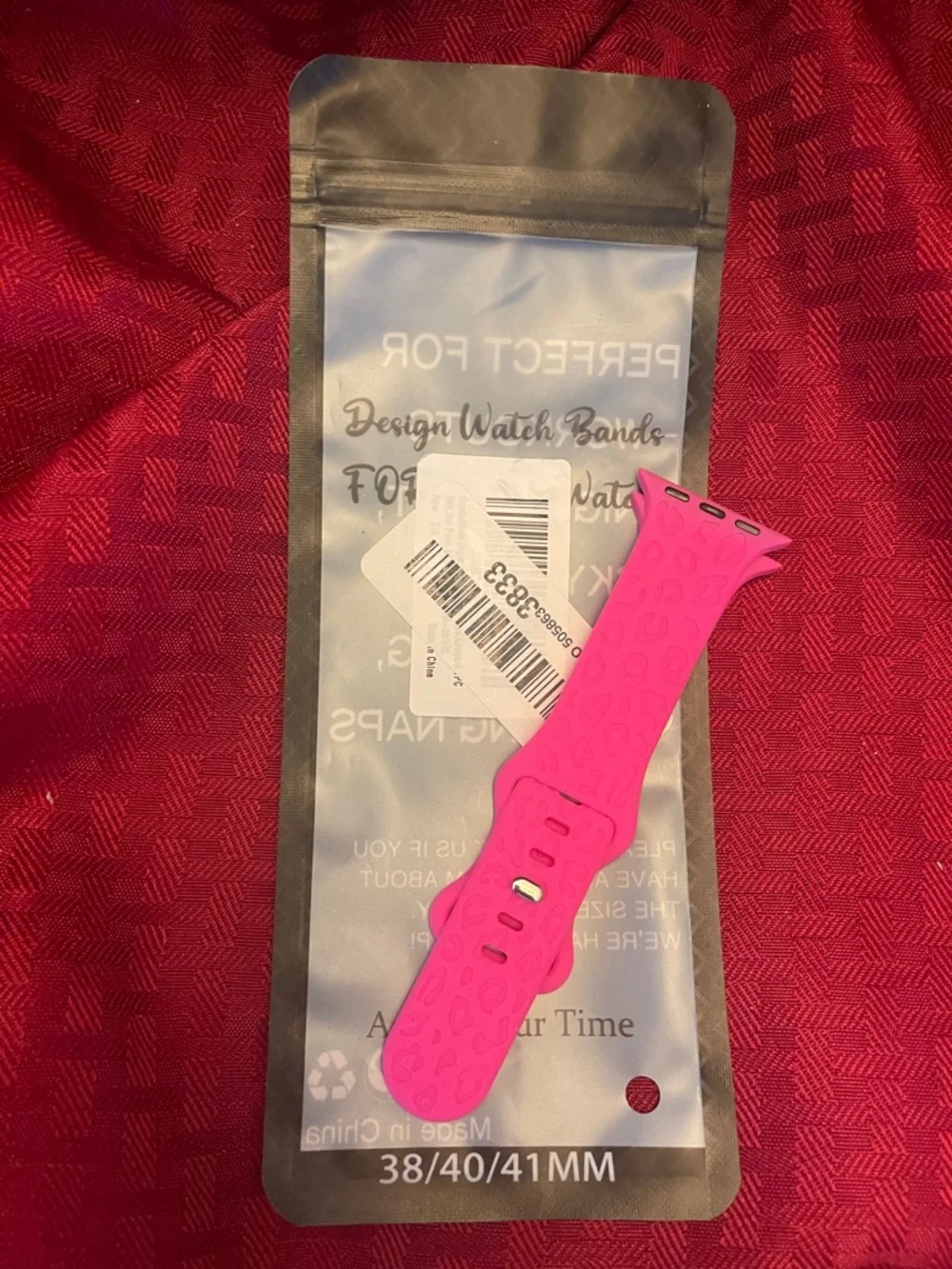 Pink Silicone Replacement Watch Band for 38/40/41mm Watches